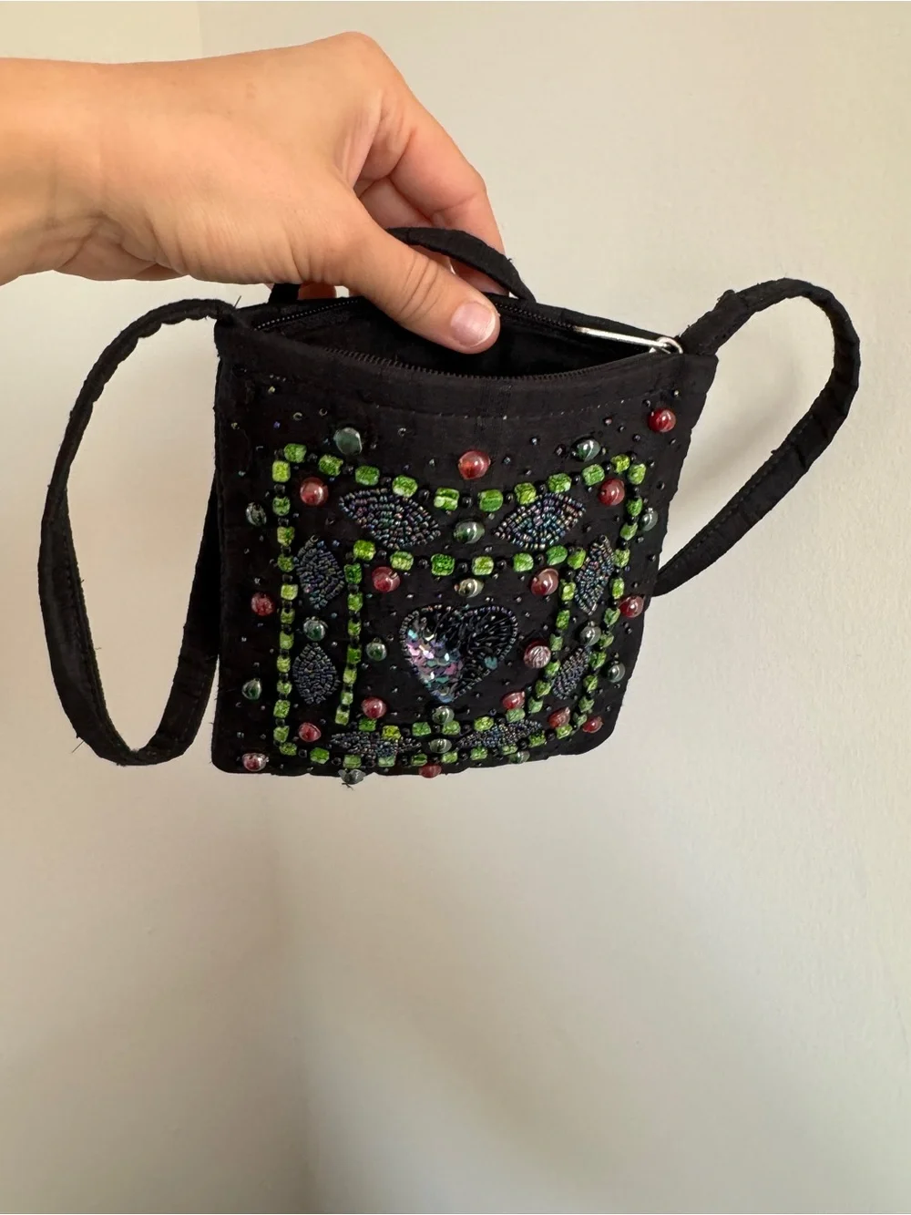 Arizona Jean Company Vintage Beaded Mini Bag - Heart Design